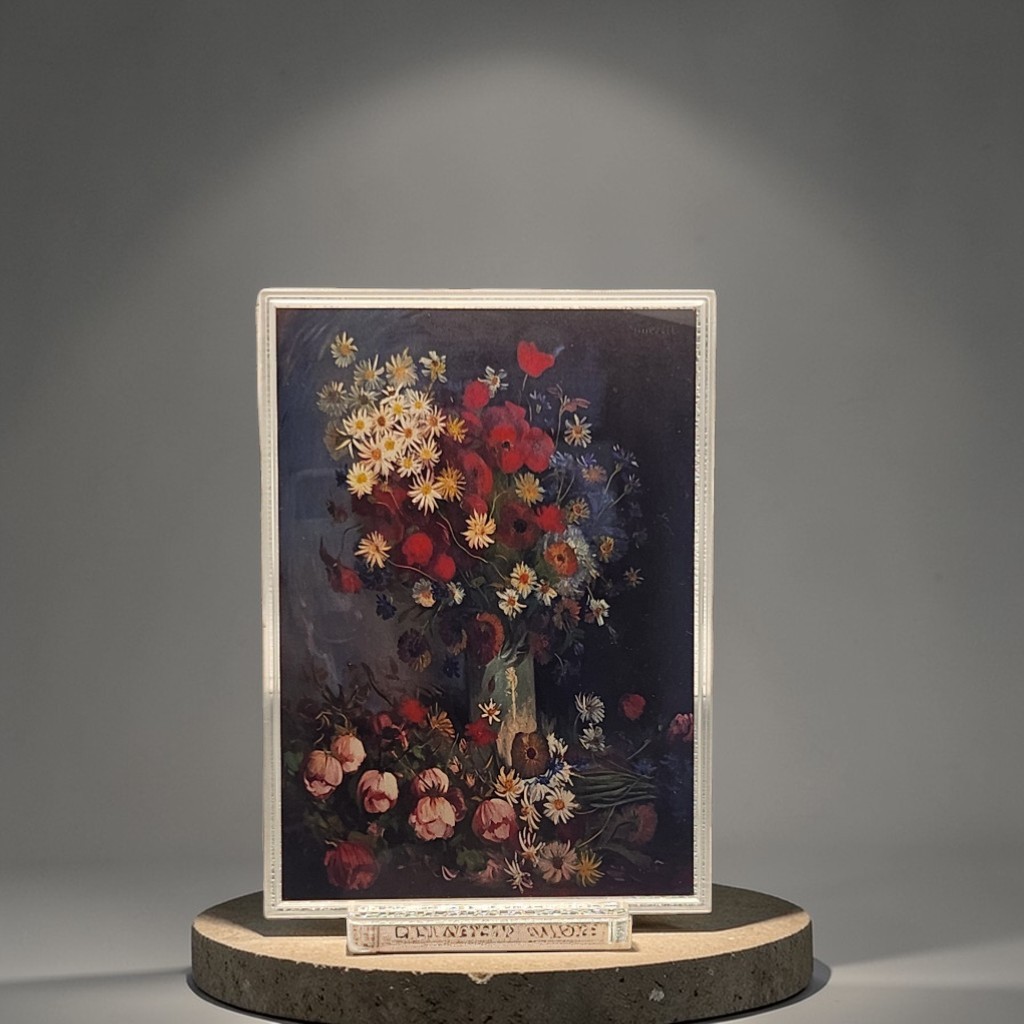 반 고흐의 "들꽃과 장미가 있는 정물" 순은 99.99% 액자 블리온 실버 70g