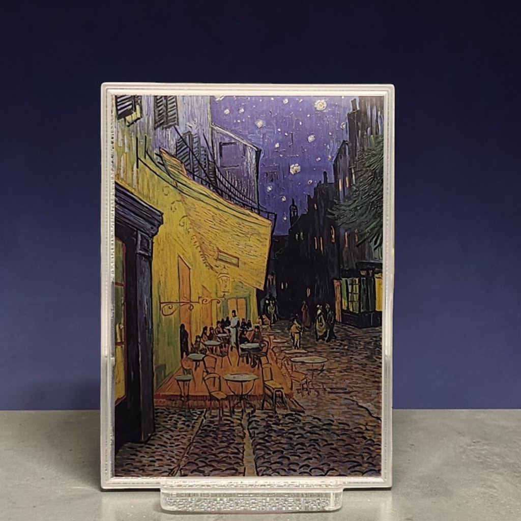 반 고흐의 "밤의 카페 테라스" 순은 99.99% 액자 블리온 실버 70g