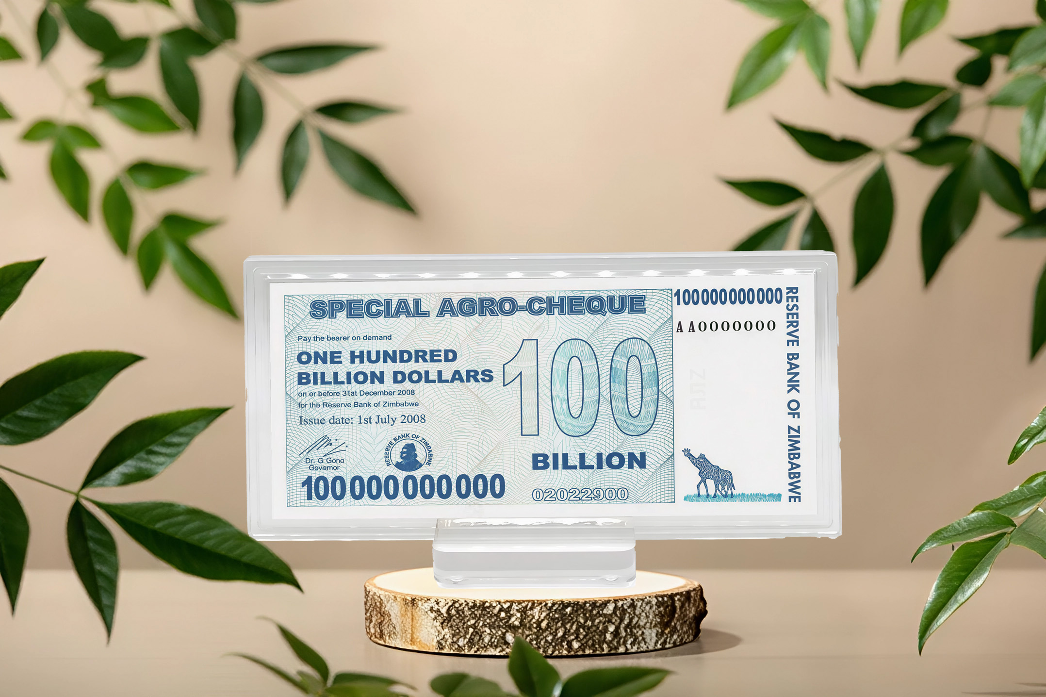 짐바브웨-100조 달러, 1000억 달러 30g, 순은 99.99%
