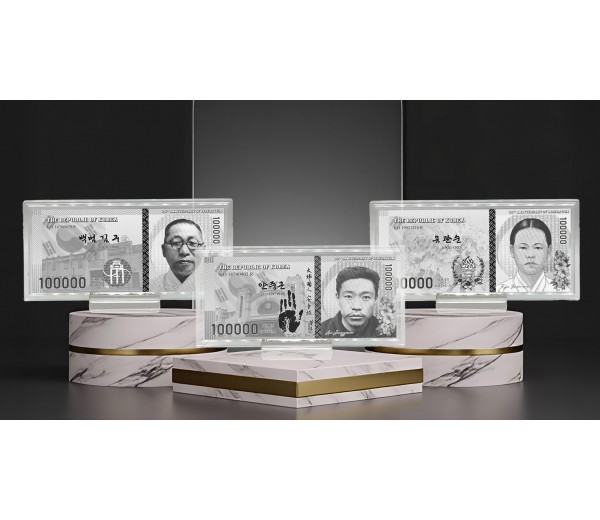 광복 80주년 기념 십만원 시리즈 - 김구, 안중근, 유관순 10g, 순은99.99