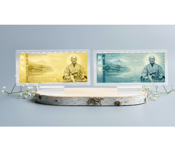 프리미엄 블리온 실버－“법정스님”、 순은 30g 은지폐