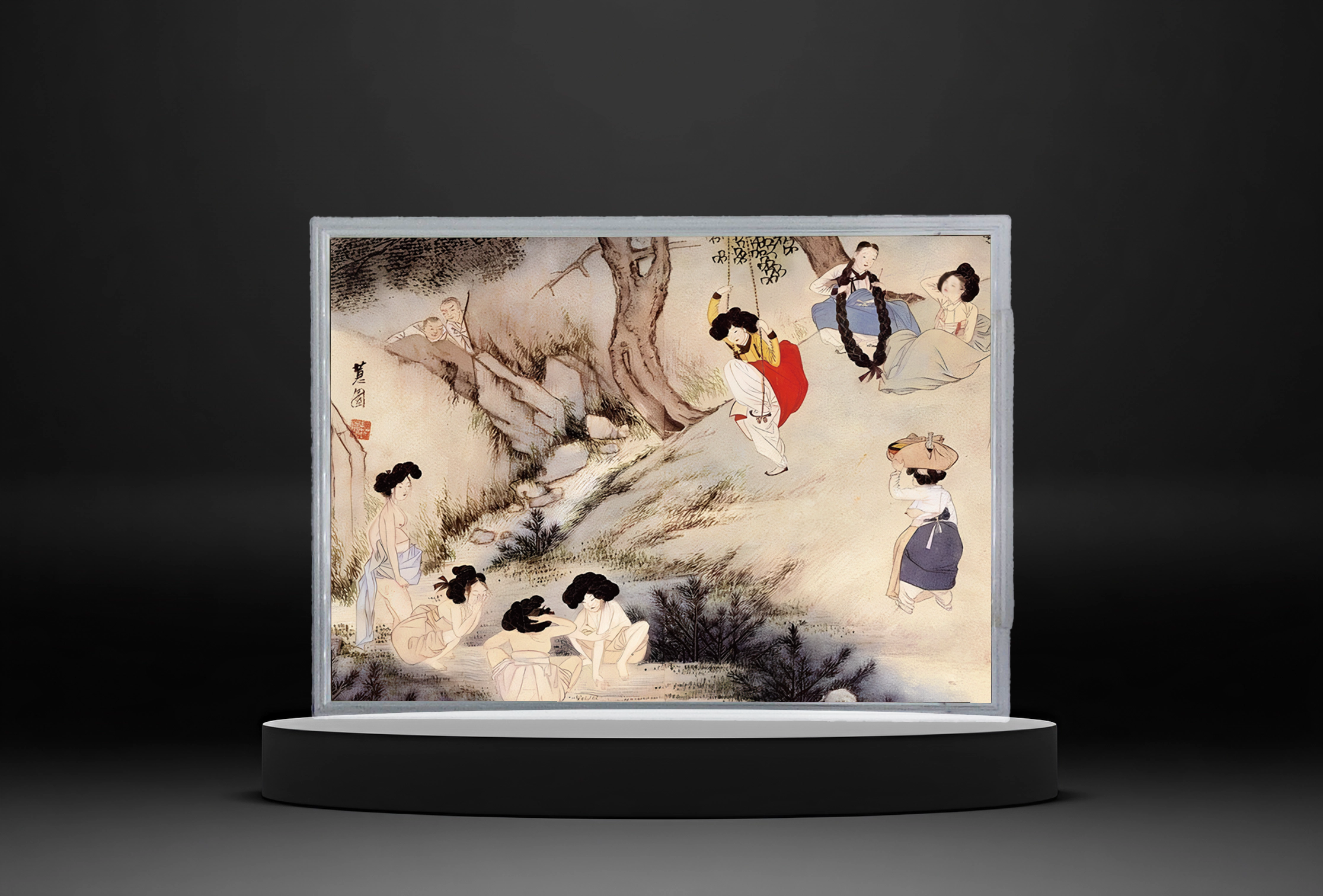 new 신윤복의 대표 풍속화 월하정인 ' 단오풍정 아트 실버