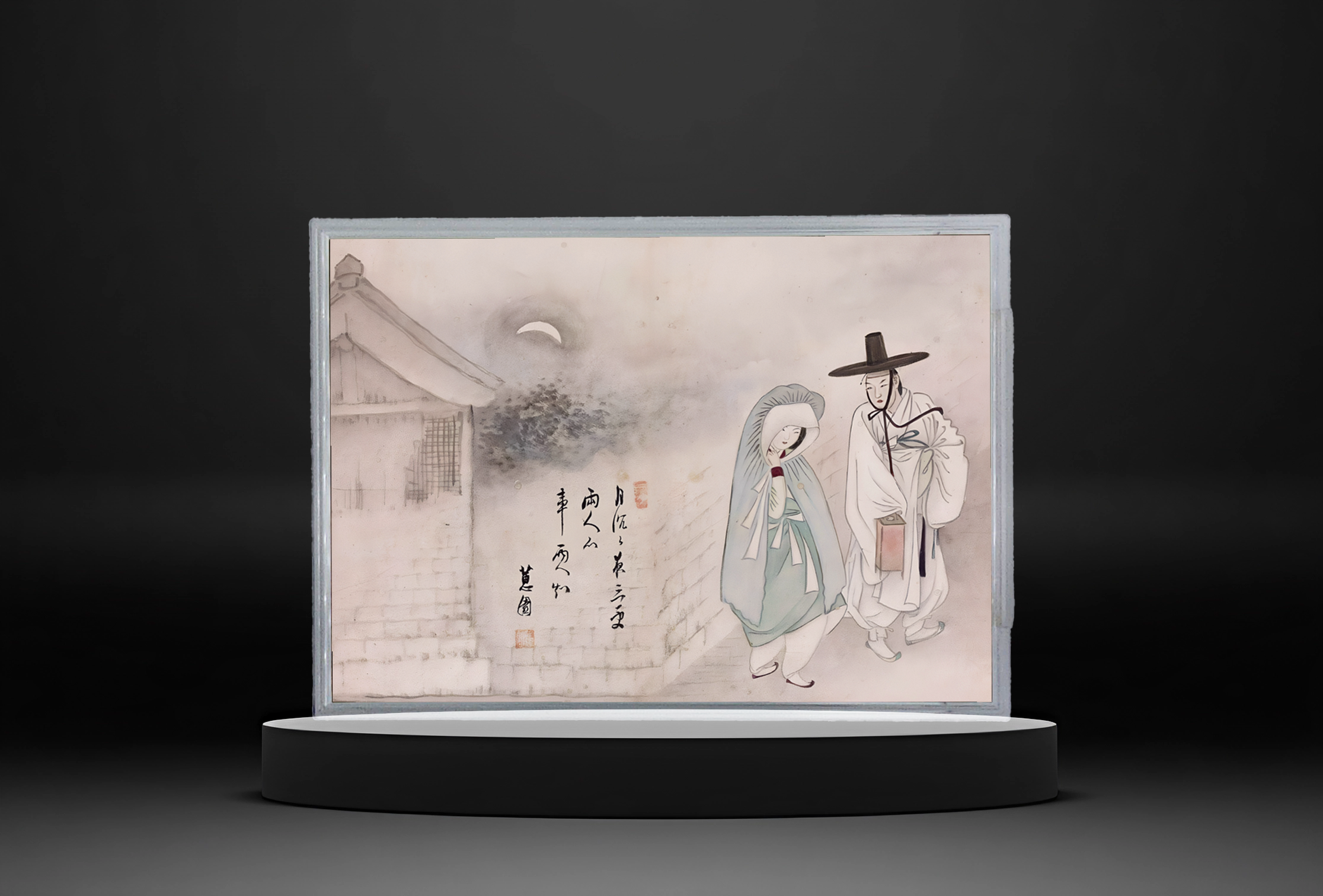 new 신윤복의 대표 풍속화 월하정인 ' 단오풍정 아트 실버