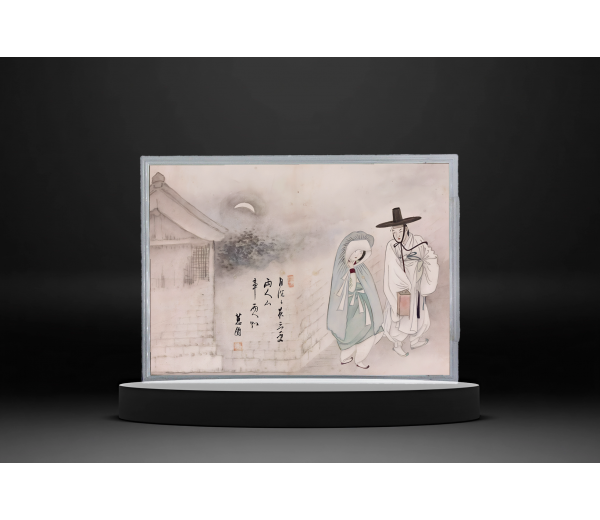 new 신윤복의 대표 풍속화 월하정인 ' 단오풍정 아트 실버